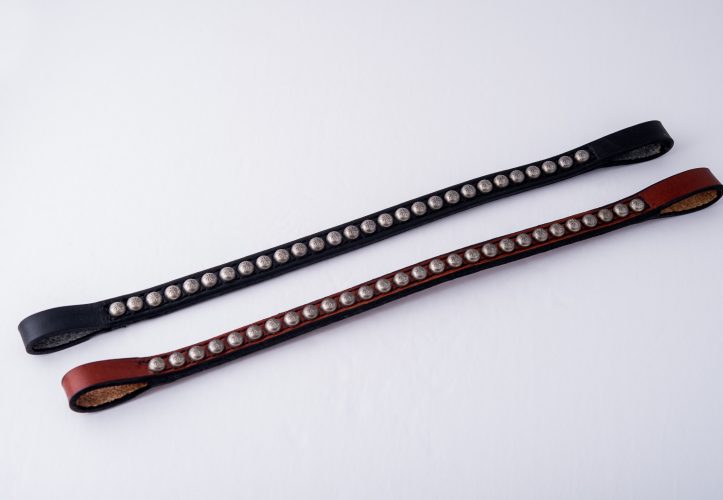 Leather Browband With Antiqued Spots